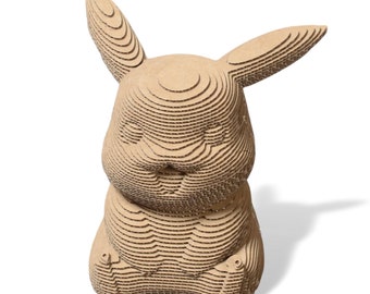 ピカチュウの段ボール彫刻キット、DIYポケモンペーパークラフト