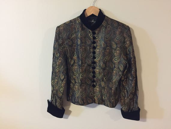Unisex 'JS Collections' Gold & Black Paisley Blaze