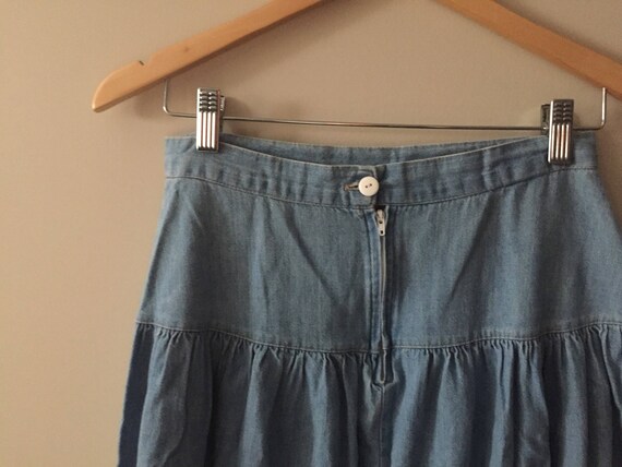 BLUENOTES Pleated Denim Maxi Skirt