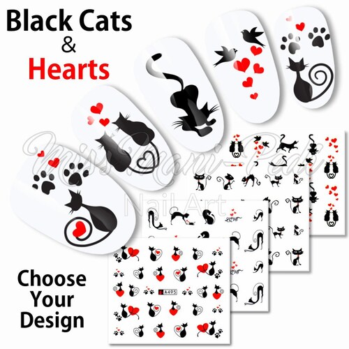 Nail Art Decals Stickers Designer Paw Prints Animals Cats Dogs Etsy