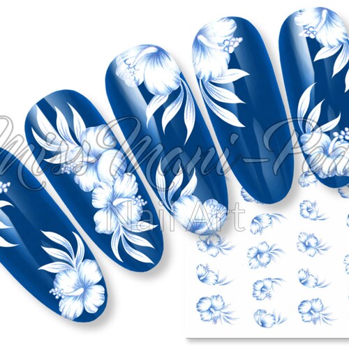 Nail Art Water Stickers Tropical Nails Beach Theme Nail Etsy UK