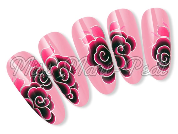 Luxury Nail Art Water Slide Decals Transfers Stickers for Long Etsy