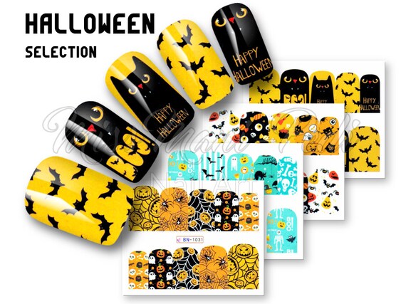 Halloween Water Decals For Nails Nail Stickers Nail Decals Etsy
