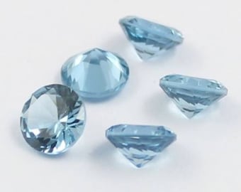 Lab Created Gemstone SIAMITE 0,85ct Aquamarine Blue-Green #103//4 Oval 7x5mm