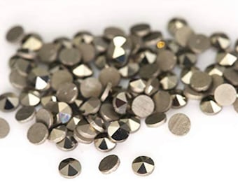 Natürlicher Schweizer Markasit runder Cabochon - Großpackungen mit 100 losen Steinen (0,9 mm - 2,0 mm)