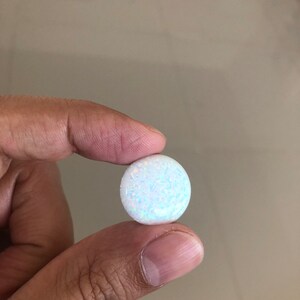 Lab Created White Opal Round Cabochon AAA Loose Stones for Jewelry Makings 3mm 20mm image 2