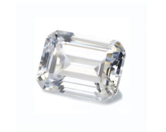 Cubic Zirconia Crystal White CZ 6AAAAAA Emerald Faceted Loose Gemstones (3x2mm - 20x15mm)