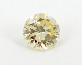 Cubic Zirconia Light Canary Yellow Round Faceted AAA Loose Gemstones (1mm - 15mm)