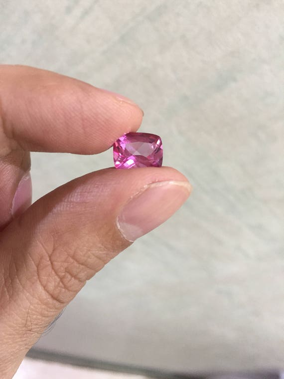 Natural Pink Topaz Gemstone Elongated Cushion Faceted Loose Topaz
