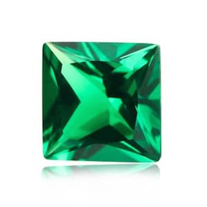 Nano Crystal Emerald Green Color Princess Faceted AAA Loose Gemstones for Jewelry Makings, Heat Resistant (3x3mm - 15x15mm)