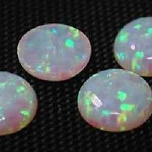 Lab Created White Opal Round Cabochon AAA Loose Stones for Jewelry Makings 3mm 20mm image 3