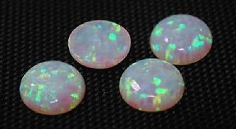 Lab Created White Opal Round Cabochon AAA Loose Stones for Jewelry Makings 3mm 20mm image 3