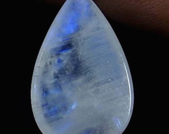 Natural Genuine Rainbow Moonstone AAA Pear Cabochon Loose Gemstones for Jewelry Makings, June Birthstone (6x4mm - 18x13mm)