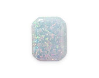 Luźne kamienie szlachetne AAA z białego opalu ośmiokątnego, stworzone w laboratorium, do wyrobu biżuterii (6 x 4 mm - 20 x 15 mm)