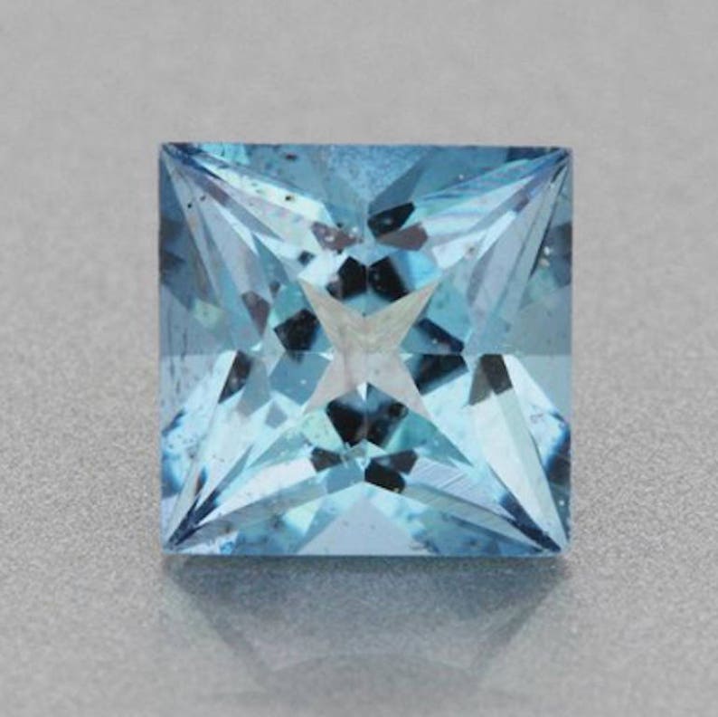 Lab Created Aquamarine Spinel AAA Princess Faceted Loose Etsy