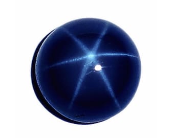 Natural Dark Blue Sapphire Gemstones, Round Cabochon Sapphire Stone 6 Rays, Sapphire Jewelry, Jewelry Makings Loose Stones AAA (6mm - 10mm)