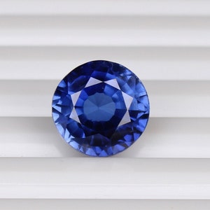 Natural Blue Sapphire Gemstone, Round Faceted Loose Brilliant Diamond Cut Sapphire Stone for Jewellery Making, September Birthstone(2mm-4mm)