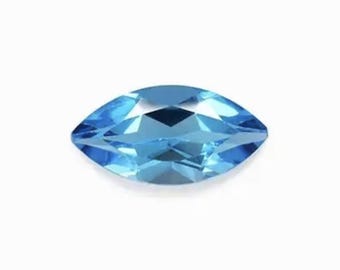 Natural Genuine Swiss Blue Topaz Marquise Faceted Loose Gemstones, November Birthstone (4x2mm - 14x7mm)