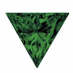 Loose Triangle Faceted Green Hydrothermal Emerald Gemstones, Lab-Created Emerald for Jewelry Makings, May Birthstone (3x3mm - 10x10mm)
