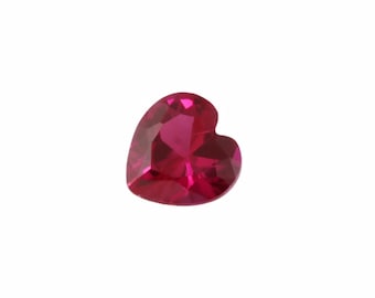 Lab Created Ruby Corundum Gemstone, Loose Heart Faceted Pigeon Blood Ruby Stone for Engagement, Jewelry Making, July Birthstone(3x3 - 15x15)