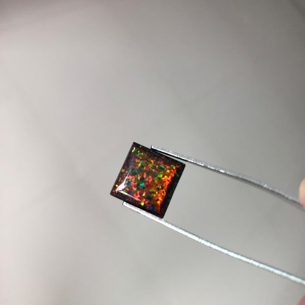 Lab Created Black Opal Square Cabochon AAA Loose Stones for Jewerly Makings (4x4mm - 15x15mm)