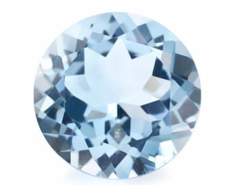 Natürliche echte himmelblaue Topas runde facettierte lose Edelsteine, November Geburtsstein (1 mm - 15 mm)