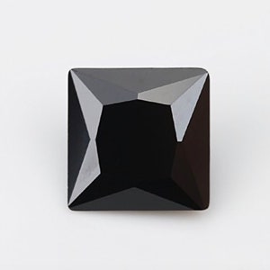 Black CZ Diamond AAA Stones, Princess Faceted Cubic Zirconia Crystal Diamond Loose Stones, Luxury Jewelry Makings (2x2mm - 12x12mm)