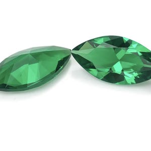 Nano Crystal Emerald Green Color Marquise Faceted AAA Loose Gemstones, Heat Resistant, Luxury Jewelry Makings (4x2mm - 16x8mm)