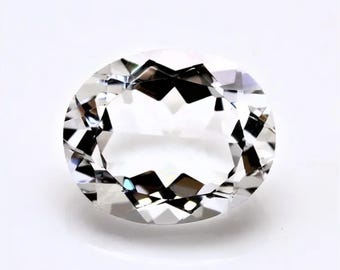 Genuine Natural Bright White Topaz Oval Faceted Loose Gemstones, April Birthstone (4x3mm - 20x15mm)