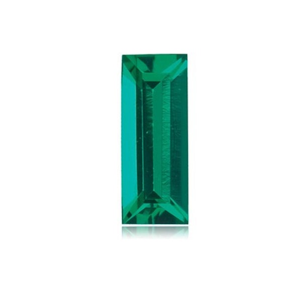 Loose Baguette Faceted Green Hydrothermal Emerald Stone, Lab-Created Emerald Gemstones for Jewelry Makings, May Birthstone(4x2mm - 14x10mm)