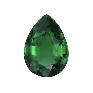 Loose Pear Faceted Green Hydrothermal Emerald Stones, Lab-Created Emerald Gemstones for Jewelry Makings, May Birthstone (4x3mm - 14x10mm)
