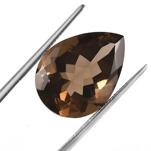 Natural Genuine Smoky Quartz AAA Pear Faceted Loose Gemstones for Jewelry Makings, June Birthstone, Semi-Precious Stones (4x3mm - 15x10mm)