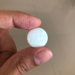 Lab Created White Opal Round Cabochon Loose Stones for Jewelry Makings