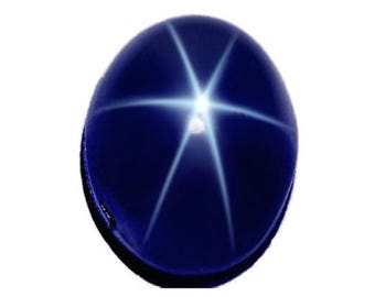 Natural Dark Blue Sapphire Gemstones, Oval Cabochon Sapphire Stone 6 Rays, Sapphire Jewelry, Jewelry Makings Loose Stones (6x4mm - 12x10mm)
