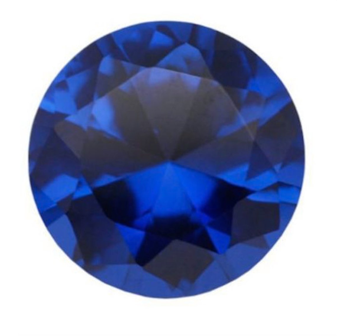 Labcreated Blue Spinel Flame Fusion Round Faceted Loose Etsy