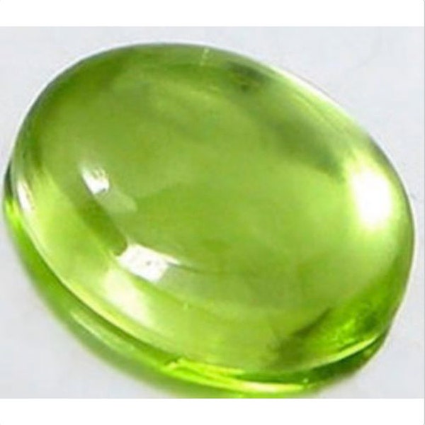 Natural Genuine Unheated Peridot Apple Green Oval Cabochon Loose Stones for Jewelry Making, August Birthstone, Semi-Precious(5x3mm - 9x7mm)