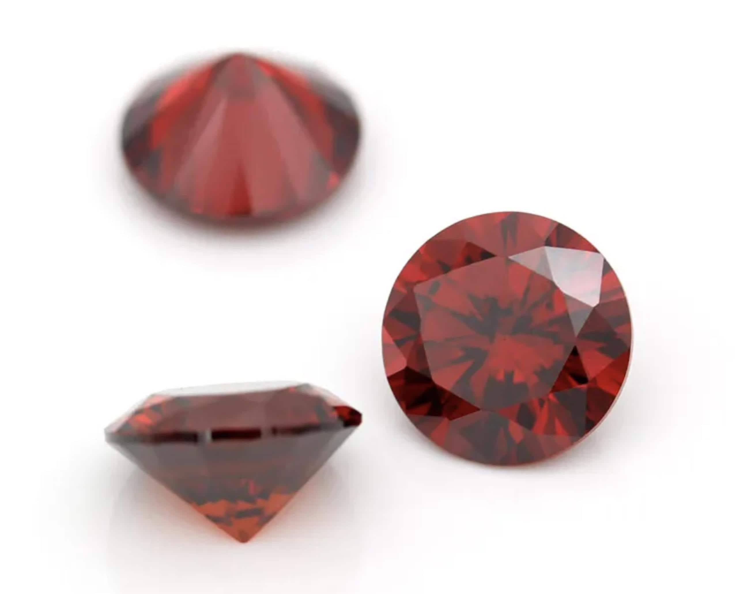 Red Garnet CZ Diamond AAA Stones, Round Faceted Cubic Zirconia Crystal Diamond Loose Stones, Luxury Jewelry Making Stone(1mm - 17mm)