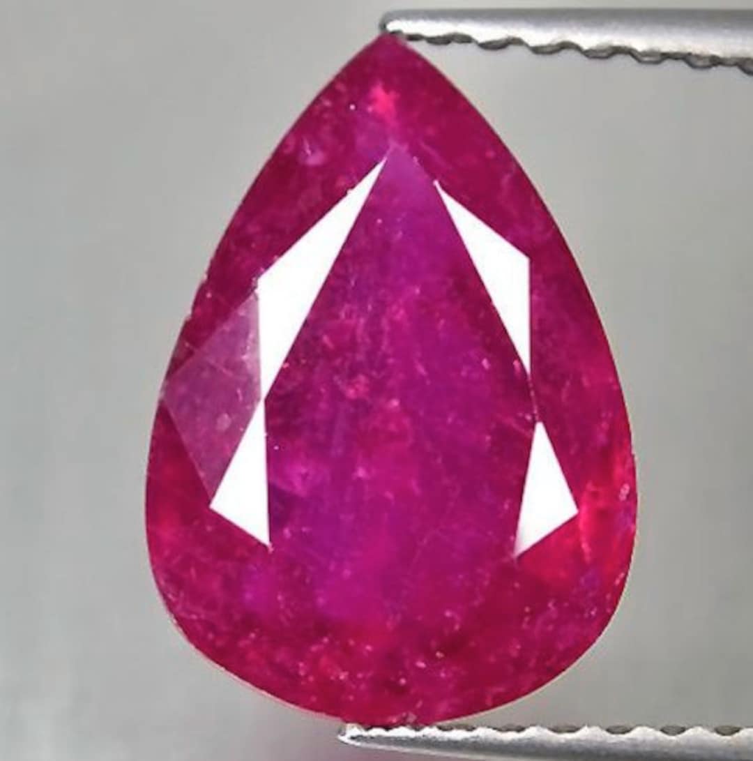 Genuine Natural Ruby AA Pear Faceted Loose Gemstones for Jewelry ...