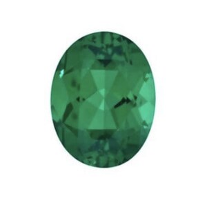 Loose Oval Faceted Green Hydrothermal Emerald Gemstones, Lab-Created Emerald Gemstones for Jewelry Makings, May Birthstone (4x2mm - 14x10mm)