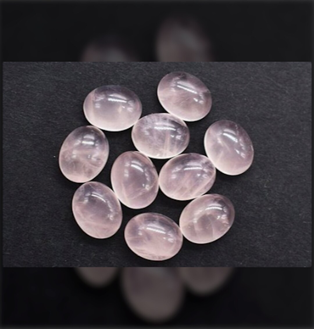 Genuine Natural Rose Quartz Oval Cabochon Loose Stones for - Etsy