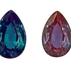 Lab Created Pulled Alexandrite Chrysoberyl True Color Change Pear Faceted Loose Czochralski Method,Alexandrite Jewelry Making(4x2mm-12x10mm)