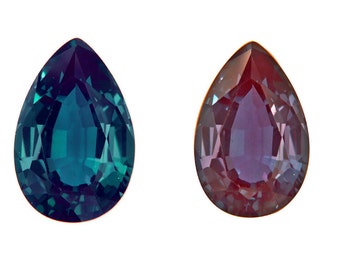 Lab Created Pulled Alexandrite Chrysoberyl True Color Change Pear Faceted Loose Czochralski Method,Alexandrite Jewelry Making(4x2mm-12x10mm)