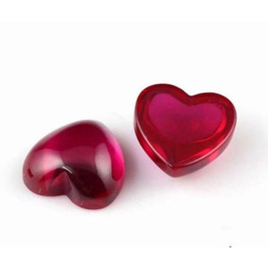 Loose Heart Cabochon Ruby Corundum Gemstones, Lab Created Ruby Stones for Engagement Ring, Ruby Jewelry Makings Top Quality(4x4mm - 15x15mm)