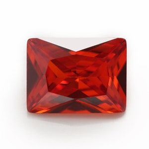 Orange CZ Diamond AAA Stones, Baguette Faceted Cubic Zirconia Crystal Diamond Loose Stones, Luxury Jewelry Makings (3x2mm - 18x13mm)