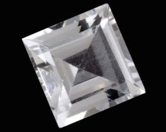 Genuine Natural Bright White Topaz Square Step-Cut Faceted Loose Gemstones, April Birthstone (2x2mm- 12x12mm)