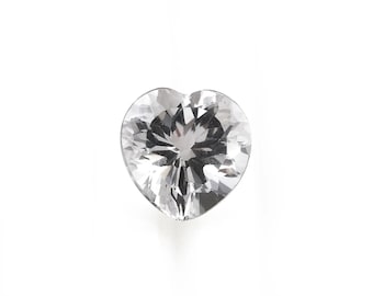 Genuine Natural Bright White Topaz Heart Faceted Loose Gemstones, April Birthstone (3x3mm - 10x10mm)