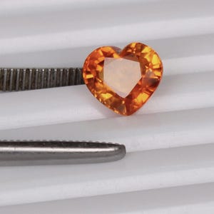 Loose Heart Faceted Orange Sapphire Corundum Stone, Lab Created Sapphire Gemstone for Engagement Rings, Jewelry Makings (3x3mm - 15x15mm)