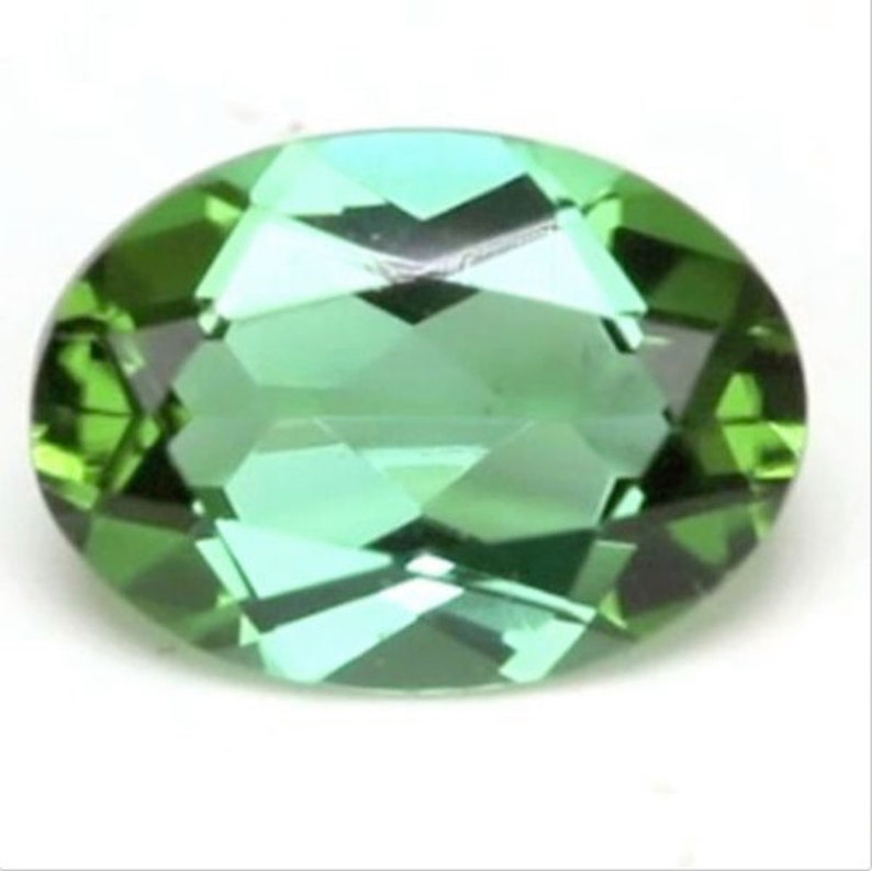 Lab Created Spinel Green Tourmaline AAA Oval Faceted Loose Etsy