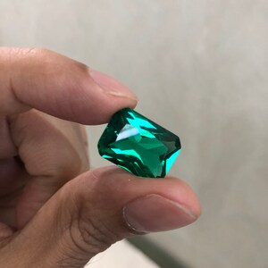 Nano Crystal Emerald Green Color Octagon Faceted Loose Gemstones for Jewelry Makings, Heat Resistant (5x3mm - 40x30mm)