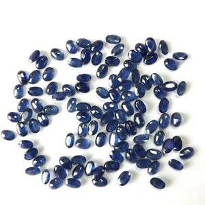 Natural Blue Sapphire Gemstone, Oval Faceted Loose Brilliant Cut Sapphire Stone for Jewelry Makings, September Birthstone (4x3mm - 5x3mm)